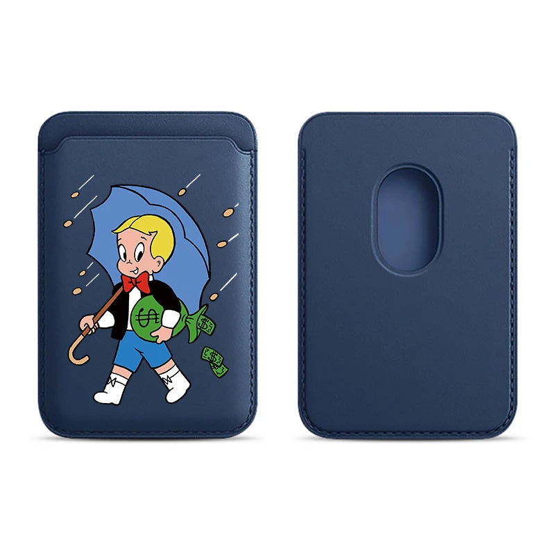 Magnetic White PU Leather Wallet Case For MagSafe iPhone