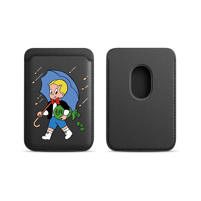 Magnetic White PU Leather Wallet Case For MagSafe iPhone