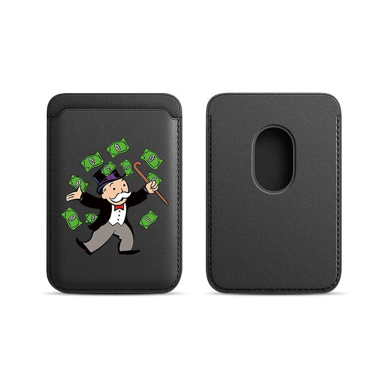 Magnetic White PU Leather Wallet Case For MagSafe iPhone