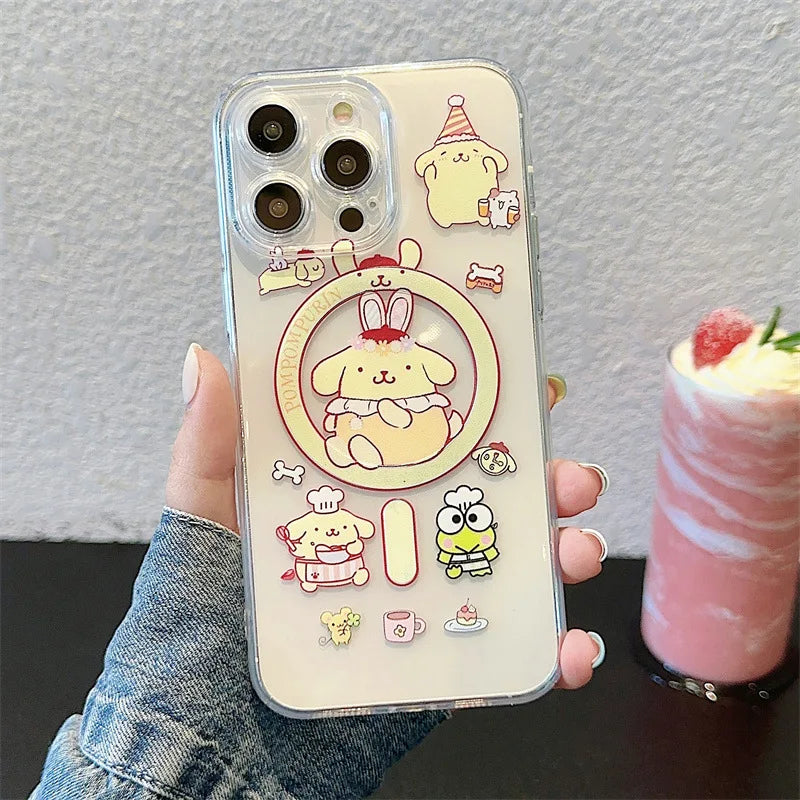 Cute Cartoon Cinnamoroll Puppy Holder Magesafe Magnetic Phone Case