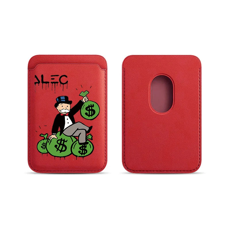 Magnetic White PU Leather Wallet Case For MagSafe iPhone