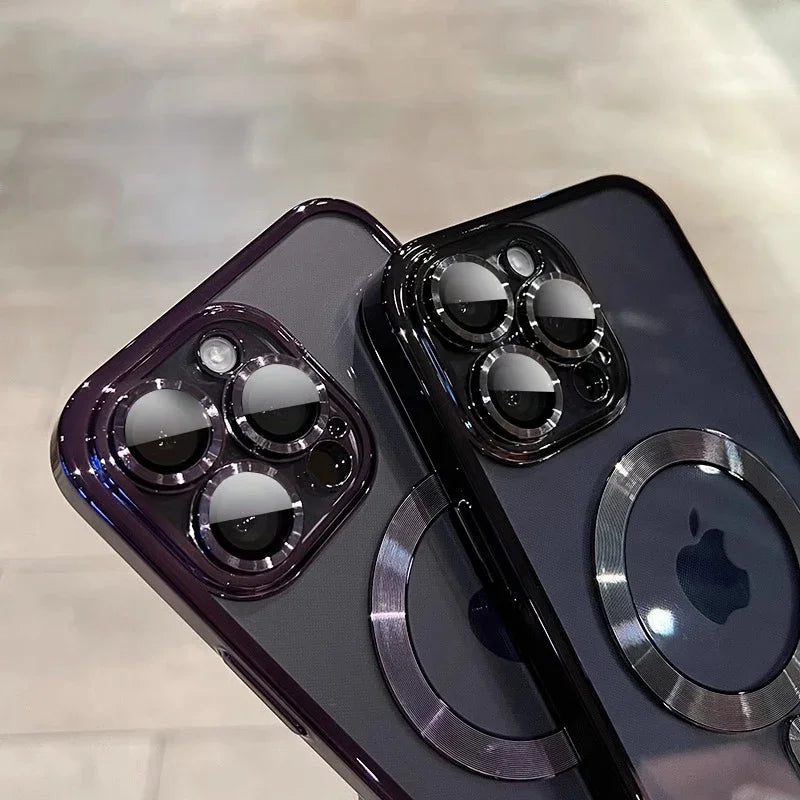 Luxury Magnetic Plating Clear Case For Magsafe