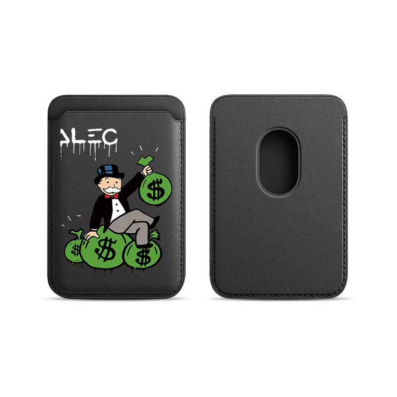 Magnetic White PU Leather Wallet Case For MagSafe iPhone