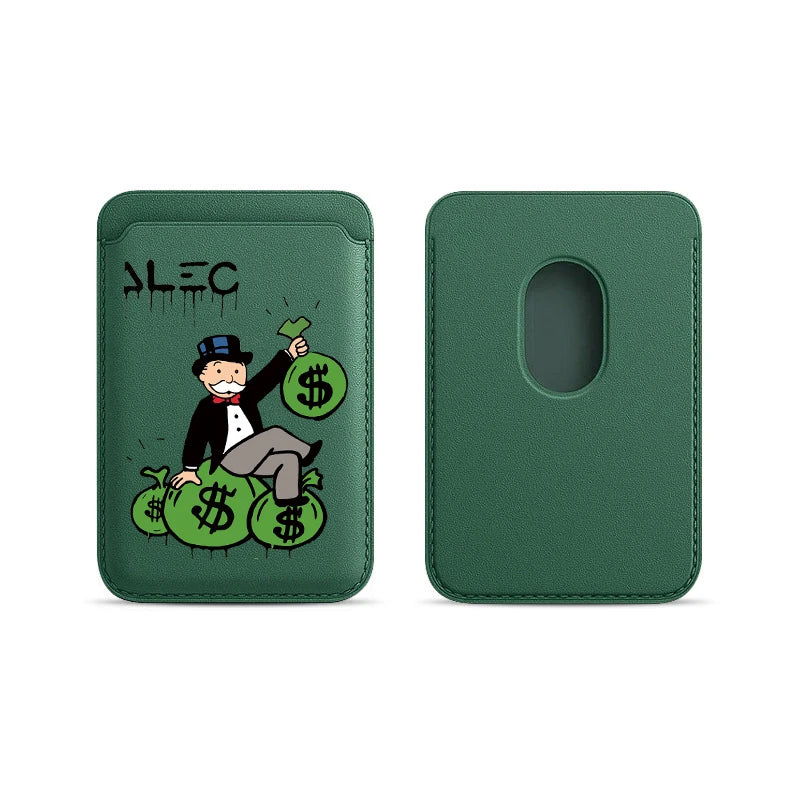 Magnetic White PU Leather Wallet Case For MagSafe iPhone