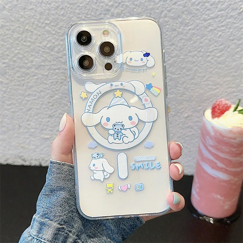 Cute Cartoon Cinnamoroll Puppy Holder Magesafe Magnetic Phone Case