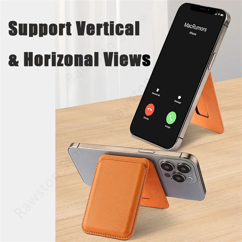 Kickstand Magnetic Leather Wallet Case