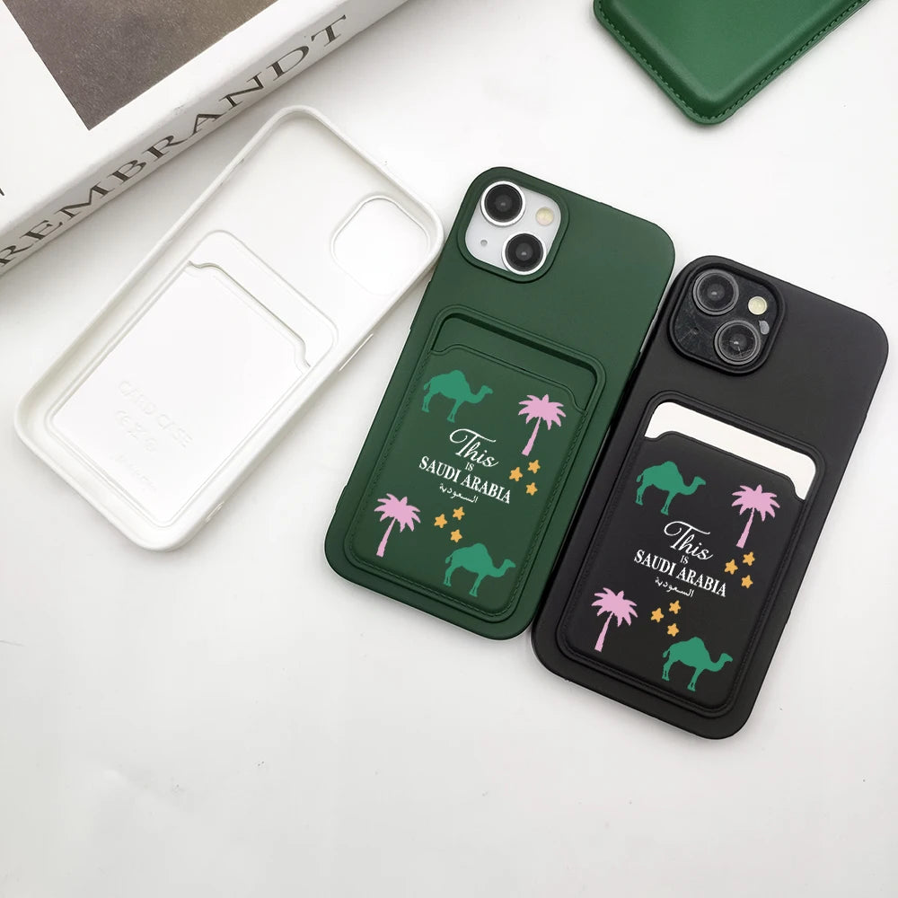 Luxury Saudi Arabia Camel Wallet Card Phone Case For iPhone