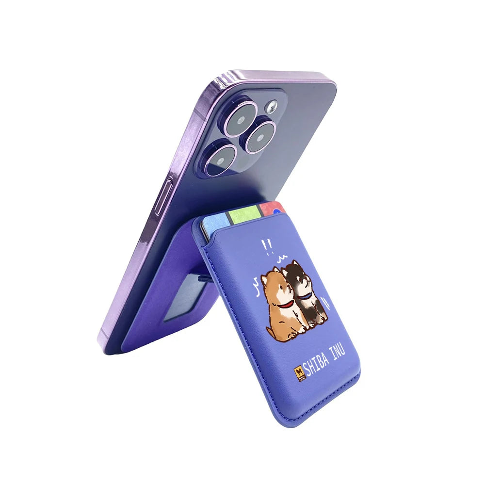 Deluxe upgrade Magnetic Shiba Inu purse Hide Stand for iPhone