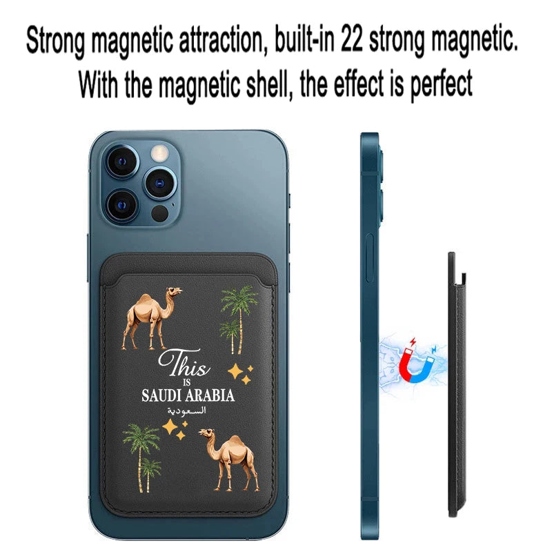 Upgrade Magnetic Animal Camel PU Leather Wallet Case For MagSafe iPhone