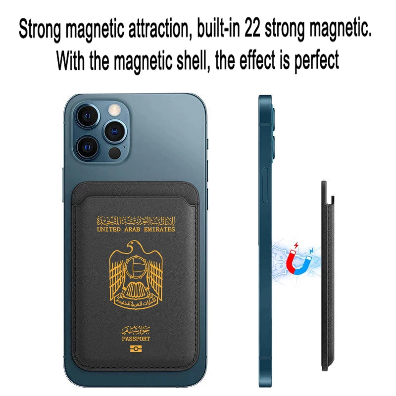 United Arab Emirates Passport Upgrade Magnetic PU Leather Wallet Case