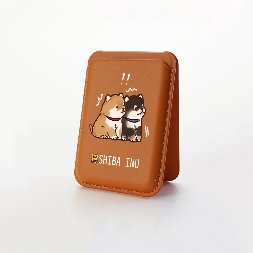 Deluxe upgrade Magnetic Shiba Inu purse Hide Stand for iPhone