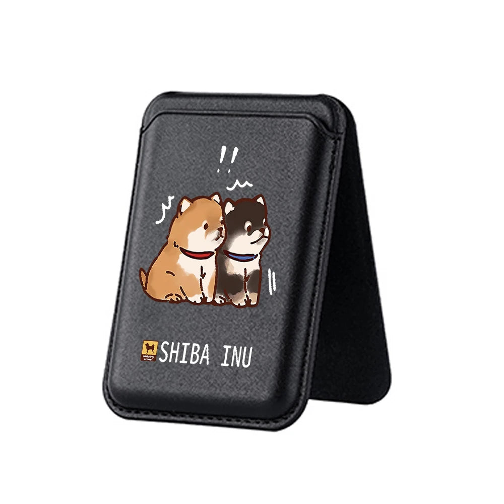 Deluxe upgrade Magnetic Shiba Inu purse Hide Stand for iPhone