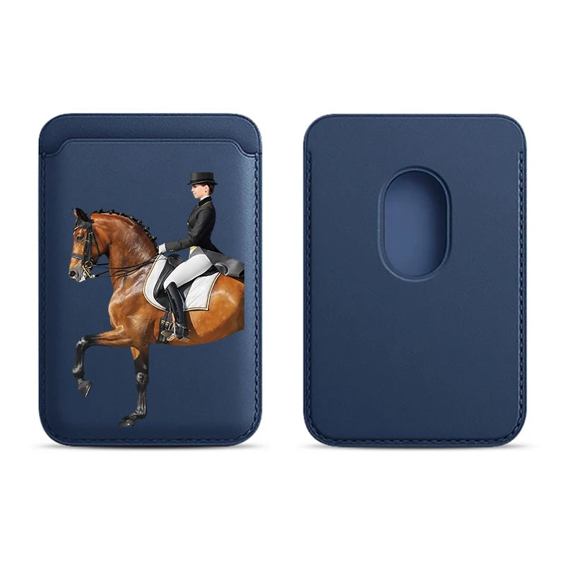 Luxury Upgrade Magnetic Racehorse PU Leather Wallet Case For MagSafe iPhone