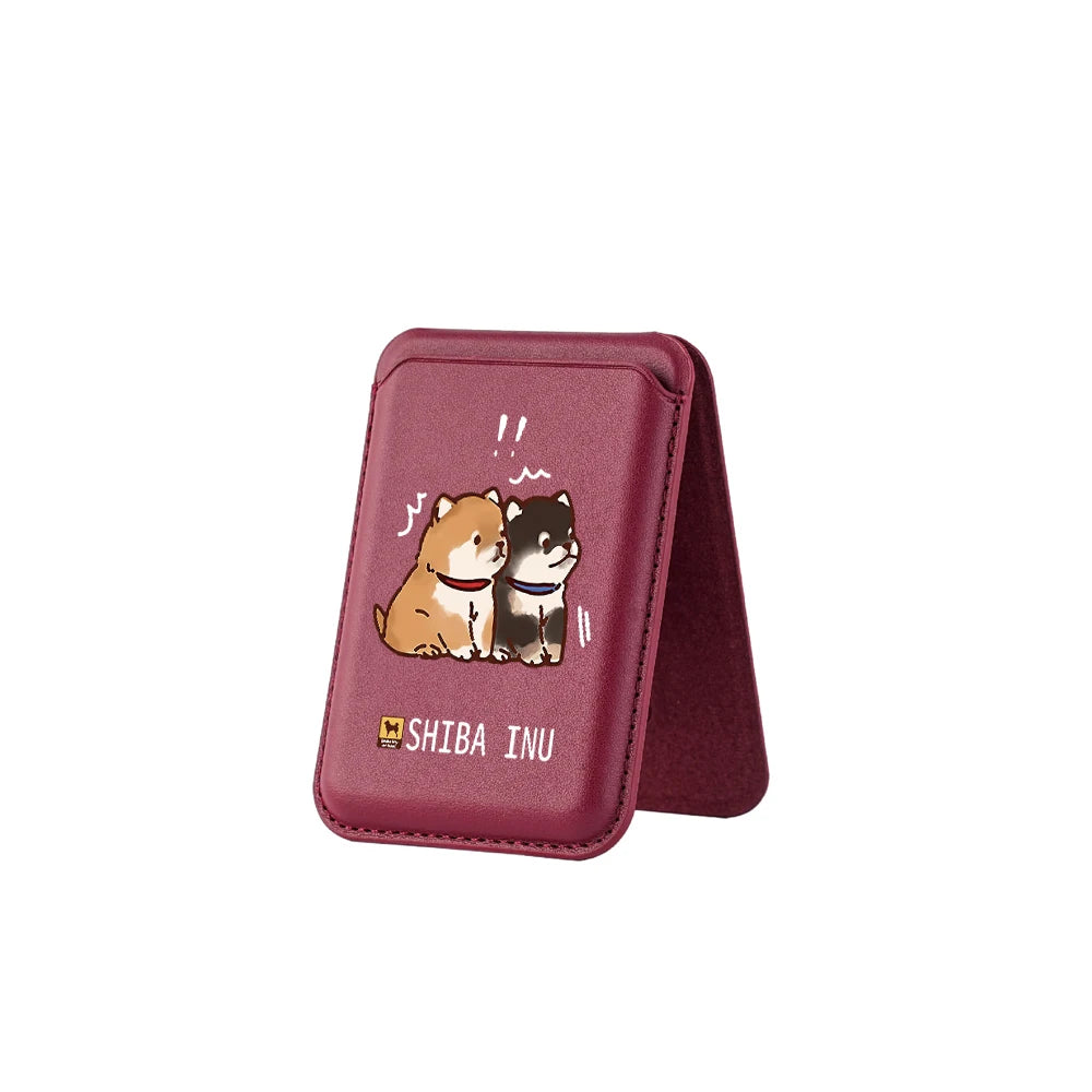Deluxe upgrade Magnetic Shiba Inu purse Hide Stand for iPhone