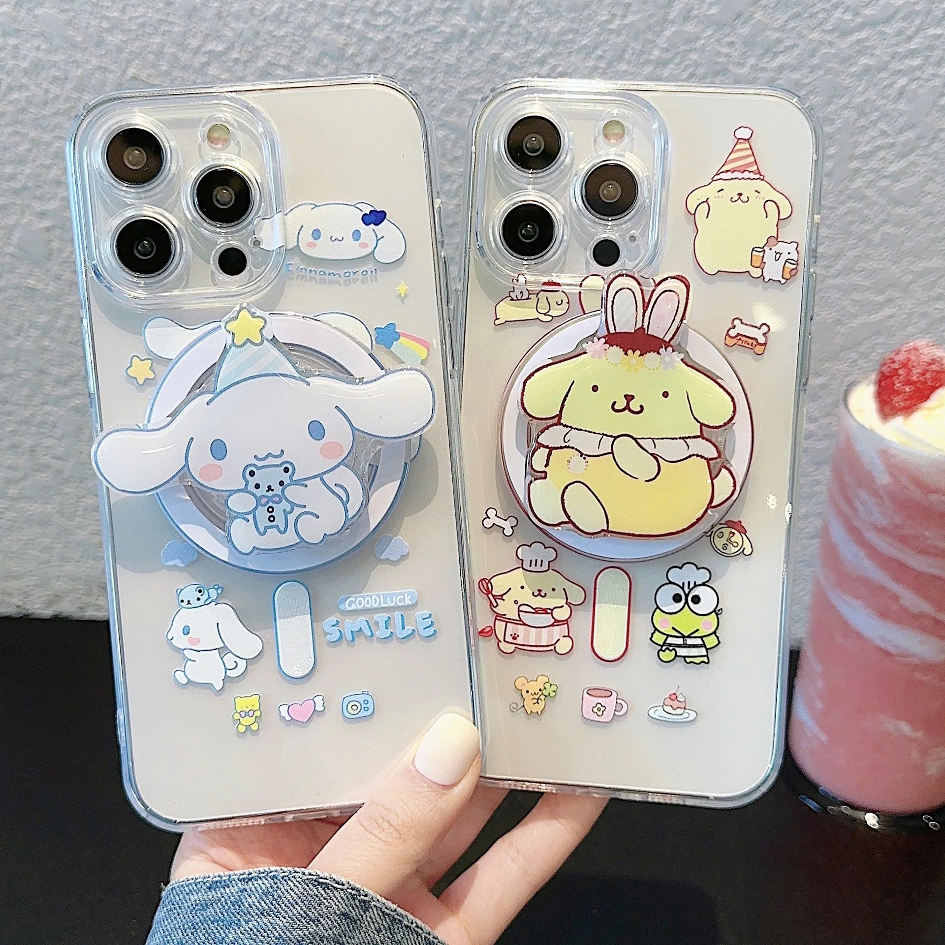 Cute Cartoon Cinnamoroll Puppy Holder Magesafe Magnetic Phone Case