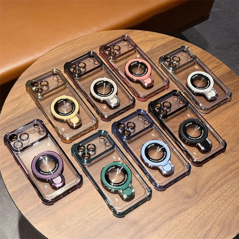 Luxury Plating Shockproof Magnetic Bracket For Magsafe